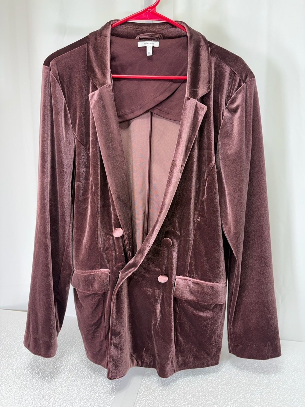 Maurices Plush Velvet Blazer in Plum 4032